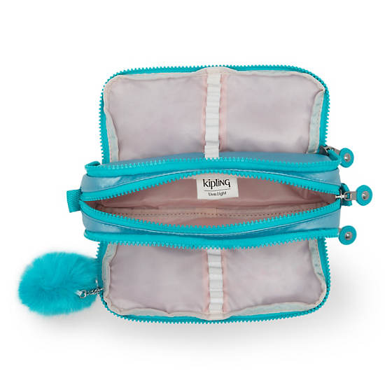 Sacs Kipling Gitroy Metallic Pencil Case Beige Turquoise | FR 1095XY